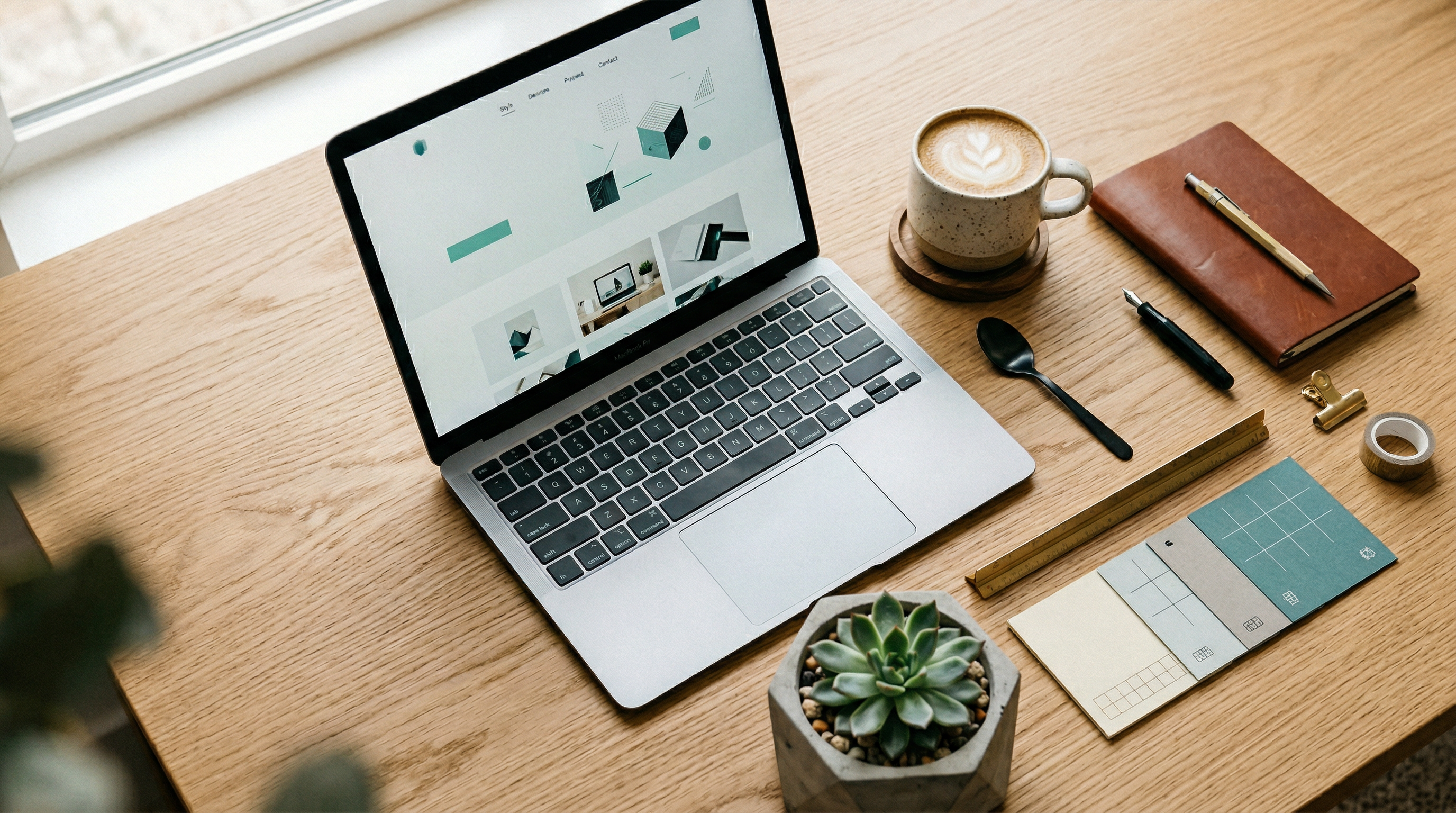 Moderne Schweizer Webagentur in Zürich, Arbeitsplatz mit Laptop